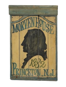 ANTIQUE AMERICAN MORVEN HOUSE ADVERTISING BOARD 1882