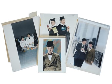 VINTAGE COLOR PHOTOGRAPHS OF LAUREL AND HARDY