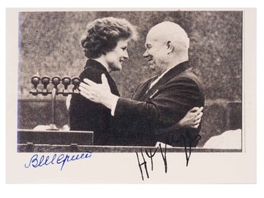 SOVIET SPACE TERESHKOVA KHRUSHCHEV AUTOGRAPH PHOTO