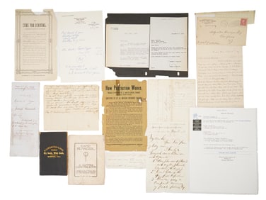 ANTIQUE VINTAGE AMERICAN DOCUMENTS LETTERS CERTIFICATES