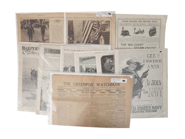 ANTIQUE AMERICAN NEWSPAPER MAGAZINE ILLUSTRATIONS