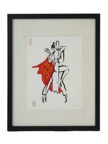 ATTR MISHA LENN AMERICAN TANGO MIXED MEDIA PAINTING