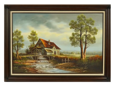 RALPH SCOTT AMERICAN RURAL LANDSCAPE OIL PAINTING