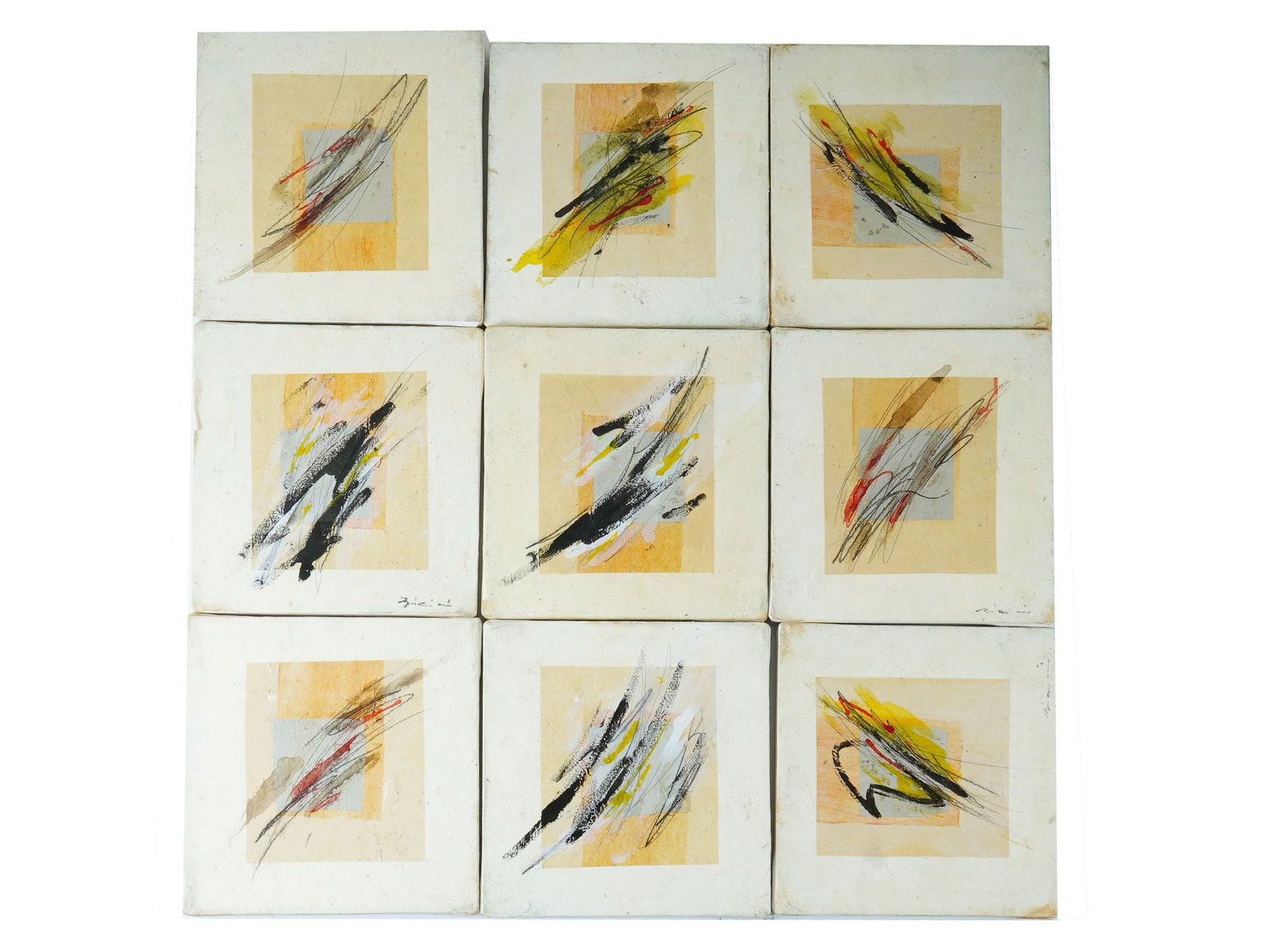 ITALIAN MIXED MEDIA PAINTINGS SIGNED 1991 (1 of 8)