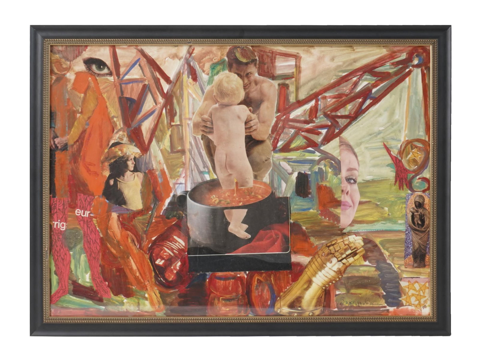 RUSSIAN ABSTRACT COLLAGE PAINTING BY ZAKHAROV ROSS (1 of 5)