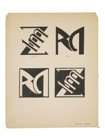 VINTAGE AMERICAN INK ON PAPER TYPOGRAPHY STUDIES