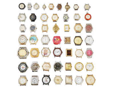 VTG WATCH FACES CARTIER GRUEN GENEVA ELGIN AND OTHERS: A lot of vintage watch faces from men and ladies wristwatches, and watches without bands, from different famous manufacturers and brands, include Quartz, Croton, Michael Kors, Luzerne, Geneva, Elgin,