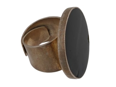 MEXICAN STERLING SILVER ONYX STONE JEWELRY RING