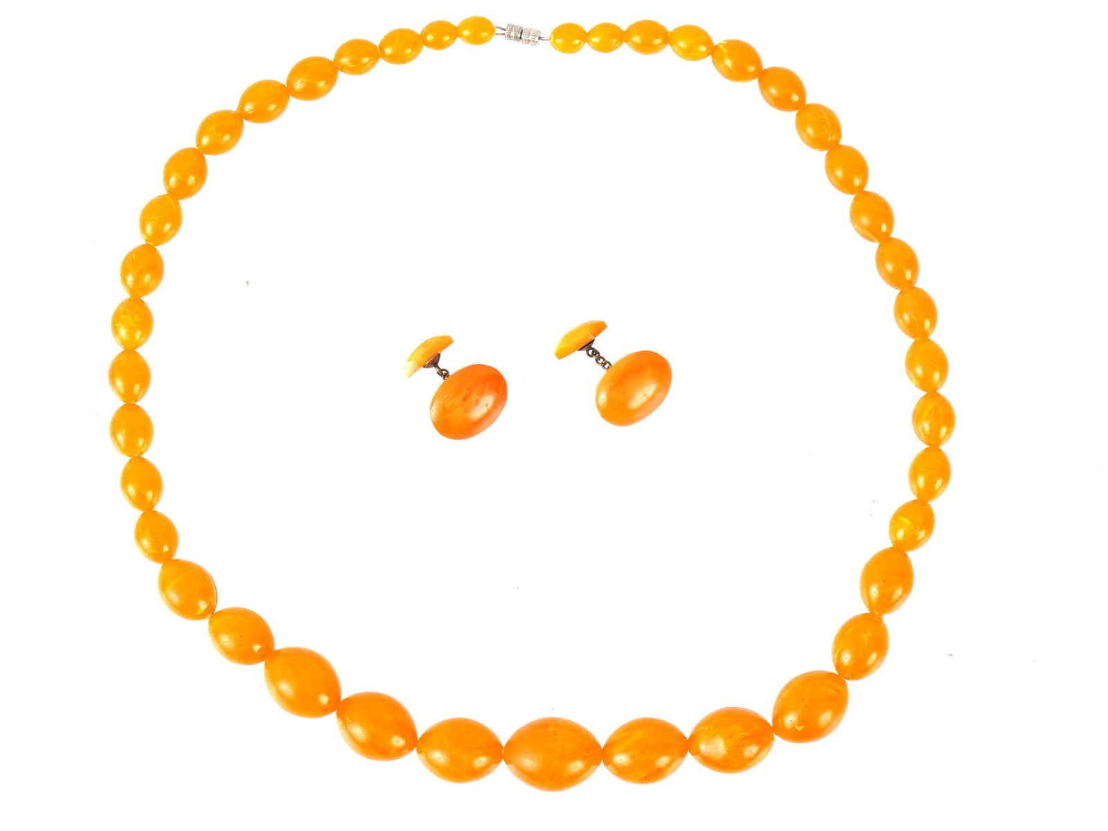 LOT OF VTG BAKELITE NECKLACE AND PAIR OF CUFFLINKS (1 of 3)