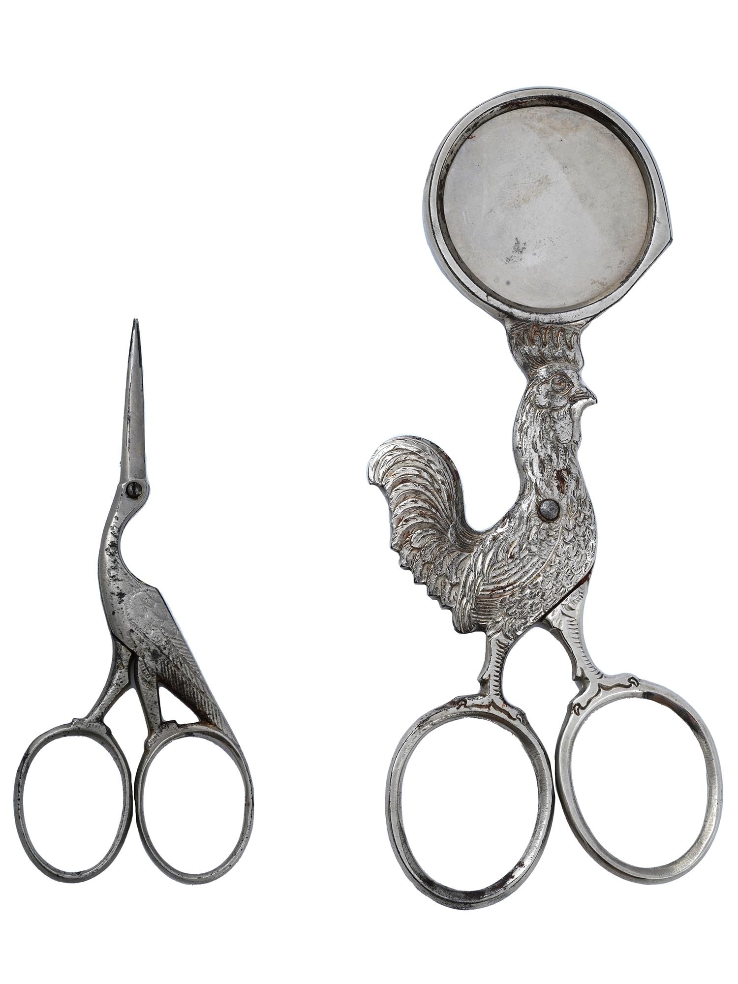 GERMAN SEWING AND EGG SCISSORS STORK AND ROOSTER (1 of 4)