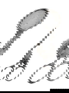 GERMAN SEWING AND EGG SCISSORS STORK AND ROOSTER: A lot of two vintage German cutting instruments. Circa early to mid 20th century. The lot includes a German Swan Works sewing scissors modeled as a stork bird marked on the handles and the vintage sil