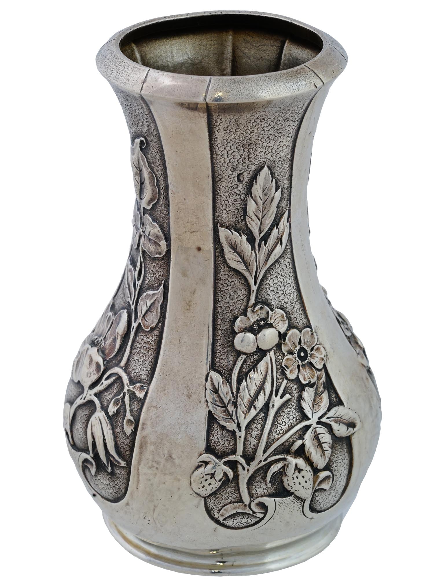 ANTIQUE FRENCH ART NOUVEAU ARMAND GROSS SILVER VASE (1 of 8)