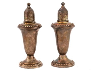 WEIGHTED STERLING SILVER SALT AND PEPPER SHAKERS