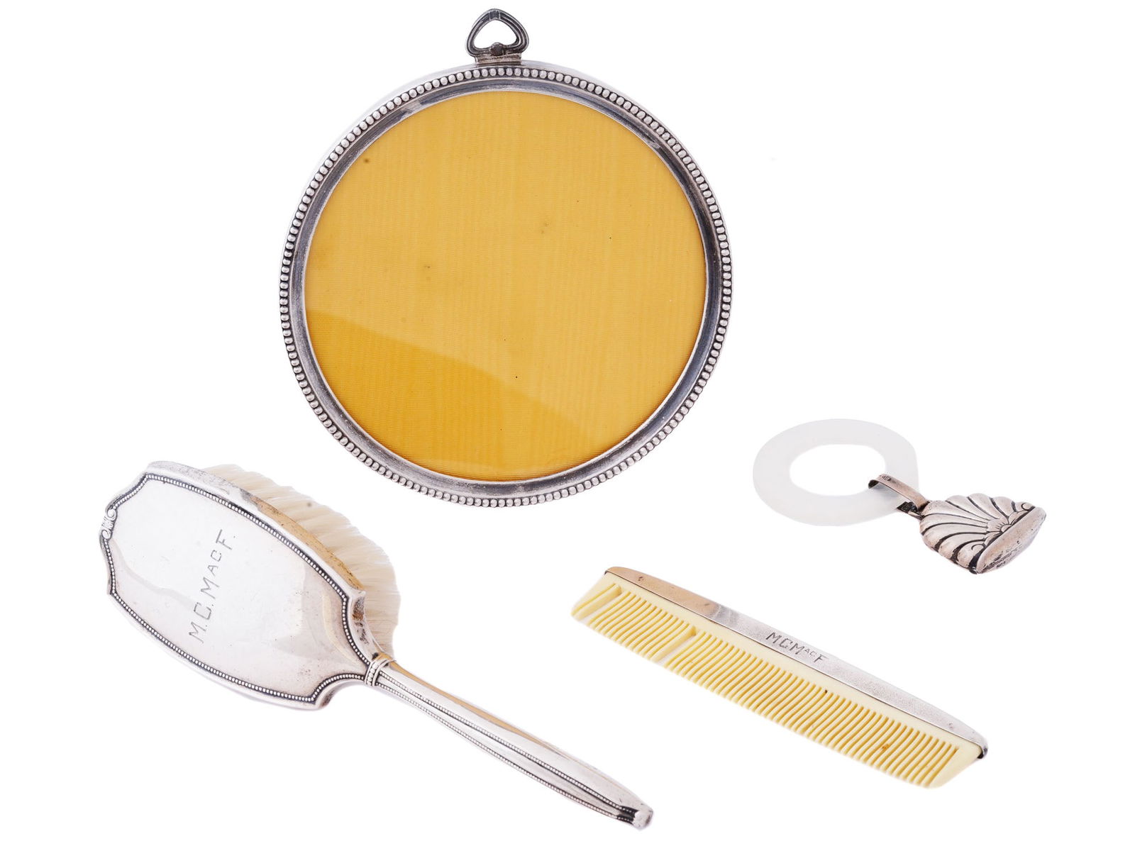 ANTIQUE WEBSTER STERLING SILVER BABY VANITY SET (1 of 10)