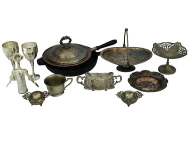 12 SILVER PLATED MARINE SHIPWRECK FINDS TABLEWARE