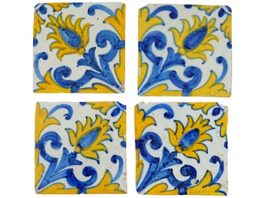 ANTIQUE PORTUGAL STYLE HAND PAINTED CERAMIC TILES