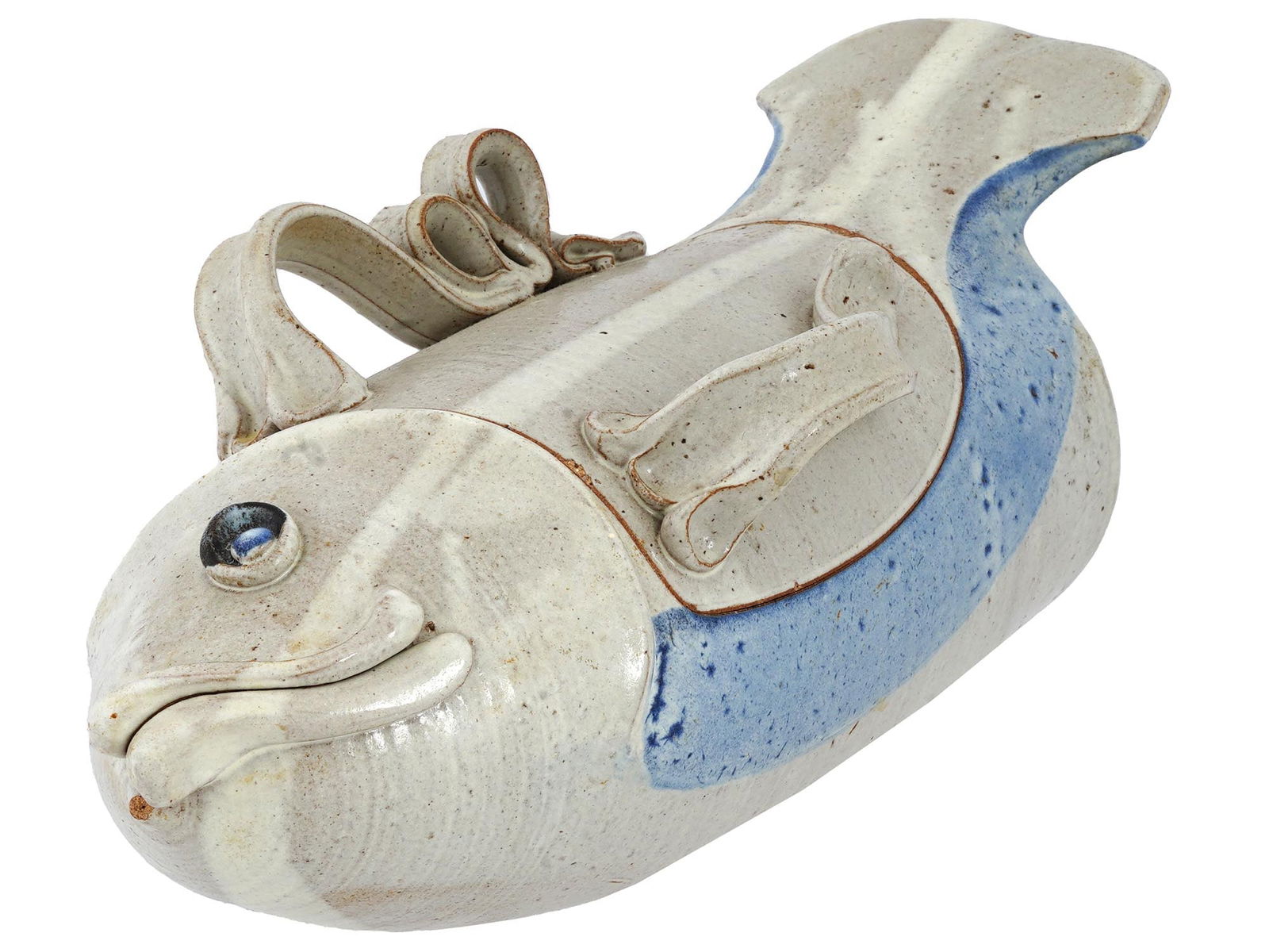 AMERICAN PAUL ANTHONY POTTERY FISH POACHER TUREEN (1 of 9)