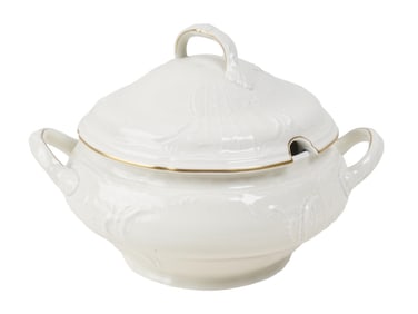 GERMAN ROSENTHAL LIDDED ROSE PORCELAIN SOUP BOWL