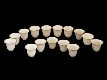 ANTIQUE ANERICAN LENOX DEMITASSE CUP LINER SET