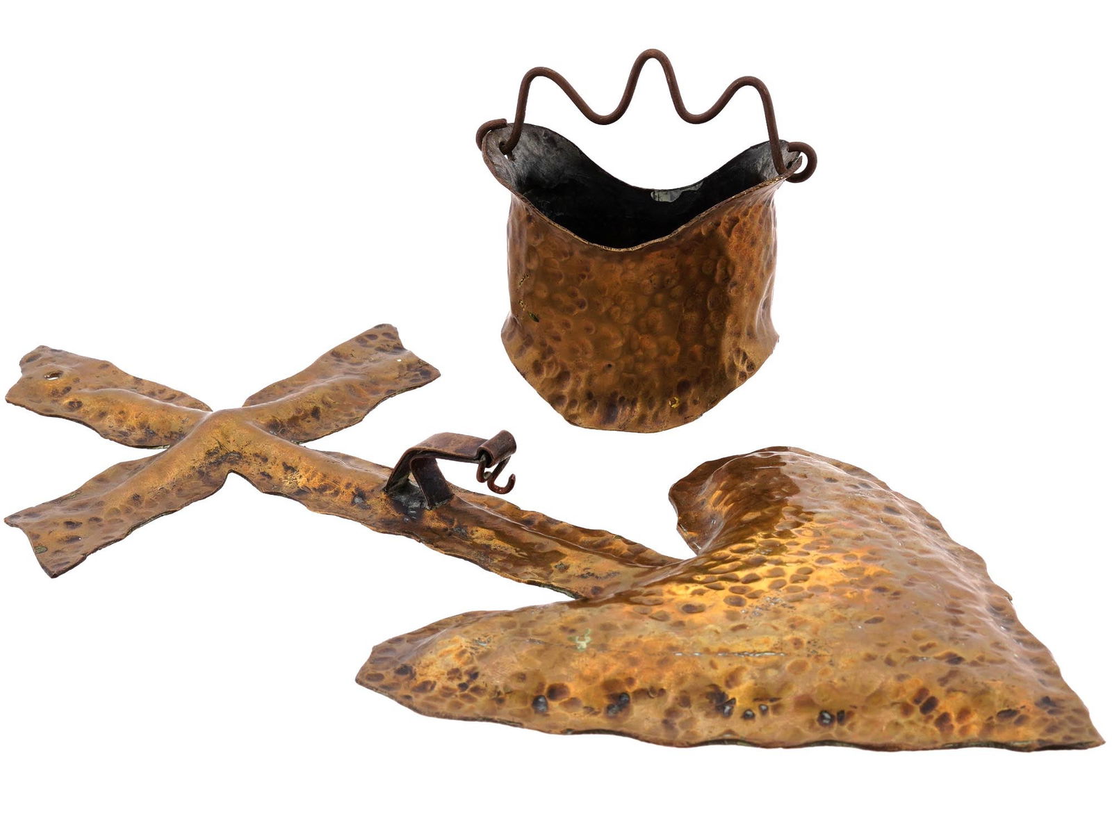 ANTIQUE 19TH C WALL MOUNT HOLY WATER FONT W CROSS (1 of 5)