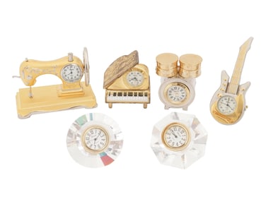 LAURIER AND XANADU FIGURATIVE NOVELTY DESK CLOCKS