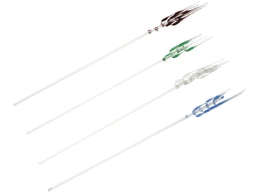 SET OF HAND BLOWN ART GLASS COCKTAIL SWIZZLE STICKS