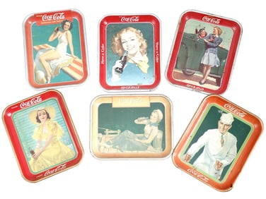 VINTAGE MID CENTURY COCA-COLA ADV METAL TRAYS