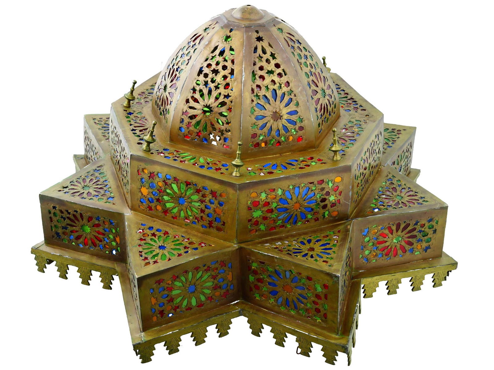 MIDDLE EASTERN MOROCCAN MANNER COPPER CEILING LAMP (1 of 6)