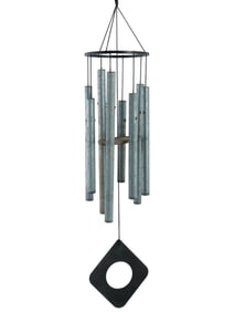 VINTAGE ALUMINUM WIND CHIME WITH EIGHT TUBES