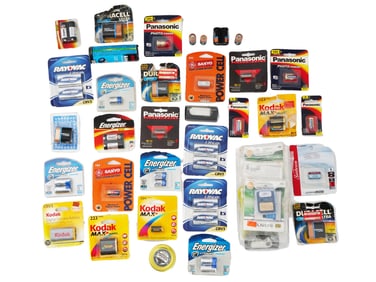 VINTAGE BATTERIES AND MEMORY STICK MICRO CARDS
