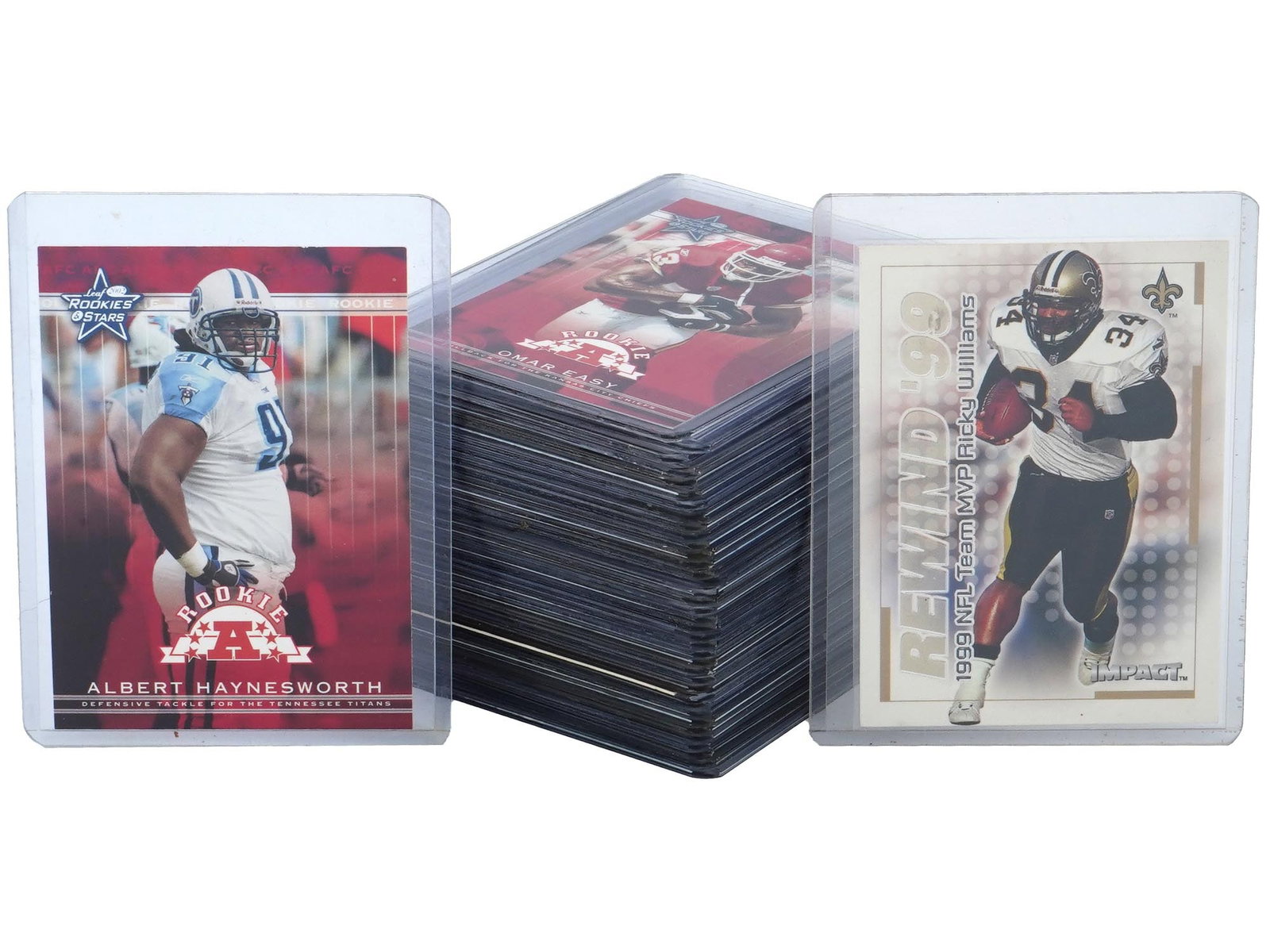 COLLECTION OF AMERICAN FOOTBALL SPORTS CARDS: Mixed lot of American football sports cards featuring All-Stars, Legends, and Hall of Famers.Companies Included are Topps, Donruss, Leaf, Upper Deck, Fleer, Action Packed, and more.Notable Players are