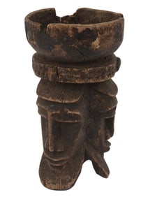 ANTIQUE AFRICAN DOGON CARVED WOOD BOWL