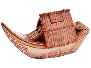 ANTIQUE JAPANESE JUNK BOAT SHAPED INCENSE BURNER
