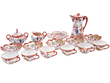 JAPANESE KUTANI HANDPAINTED PORCELAIN TEA SERVICE