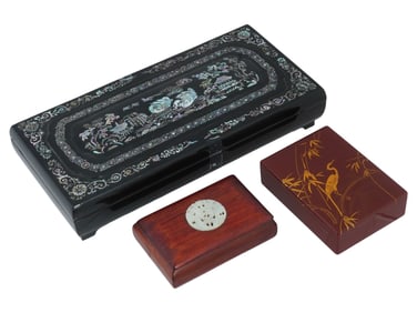 LOT OF THREE CHINESE VINTAGE JEWELRY BOXES