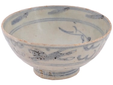 ANTIQUE KOREAN MING DYNASTY UNDERGLAZE CERAMIC BOWL