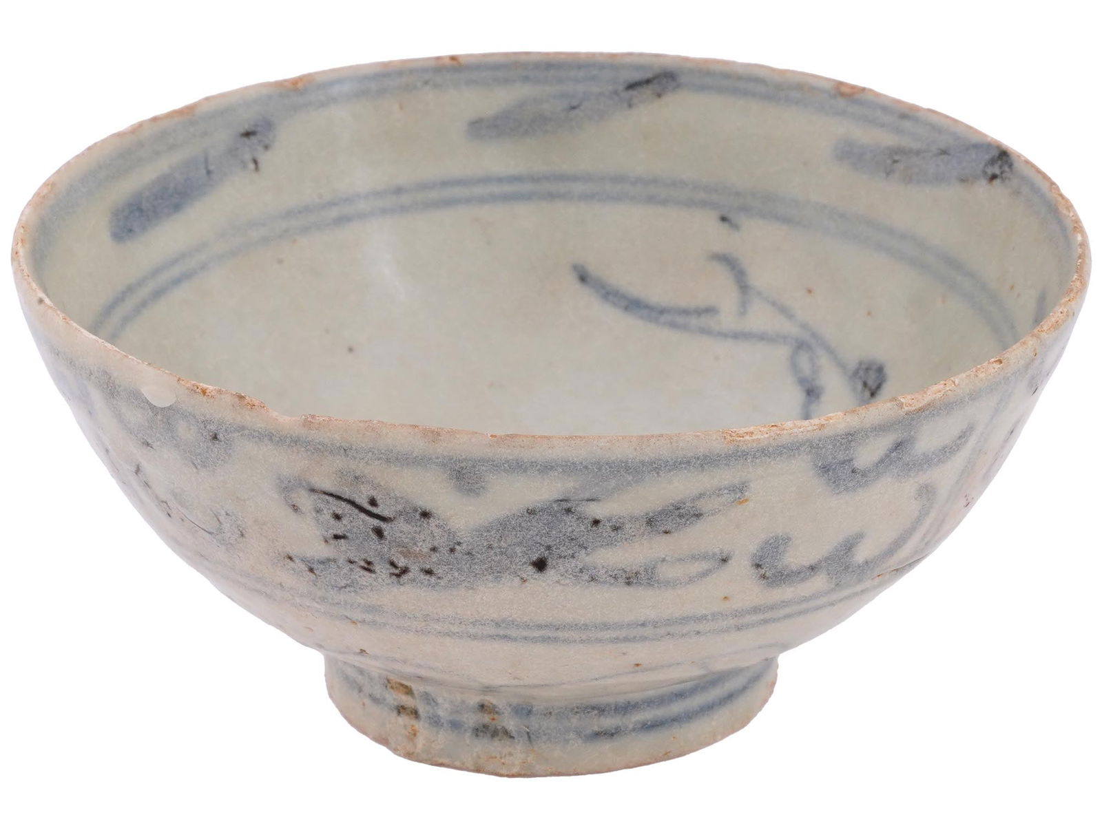 ANTIQUE KOREAN MING DYNASTY UNDERGLAZE CERAMIC BOWL (1 of 7)