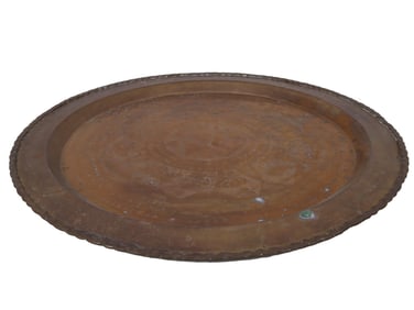 VINTAGE MID CENTURY CHINESE ETCHED BRASS TRAY
