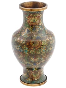 VINTAGE CHINESE CLOISONNE ENAMEL FLOWER VASE