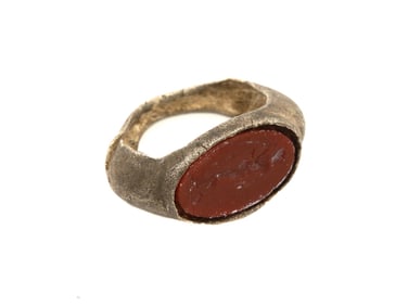 ANCIENT ROMAN SILVER CARNELIAN INTAGLIO APHRODITE RING