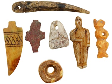 COLLECTION OF 7 ANCIENT EGYPTIAN ARTIFACTS AMULETS