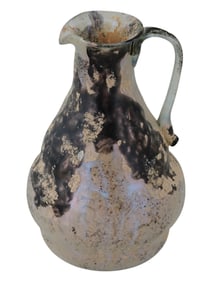 ANCIENT ROMAN GLASS PITCHER W HANDLE 100 TO 300 AD