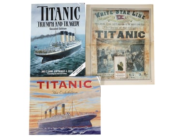 VINTAGE TITANIC BOOK AND FLORIDA EXHIBITION MATERIALS