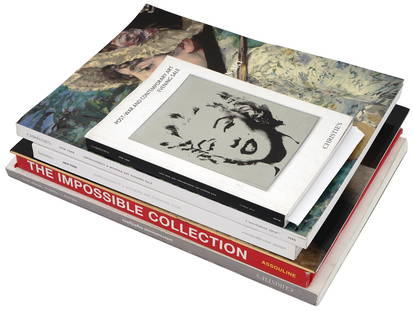 LOT OF AMERICAN MODERN ART ALBUMS AUCTION CATALOGS: A collection of six American and European art auction catalogs and albums. The collection includes Christies Impressionist and Modern Art Evening Sale; Christies International Highlights, Winter 2010;