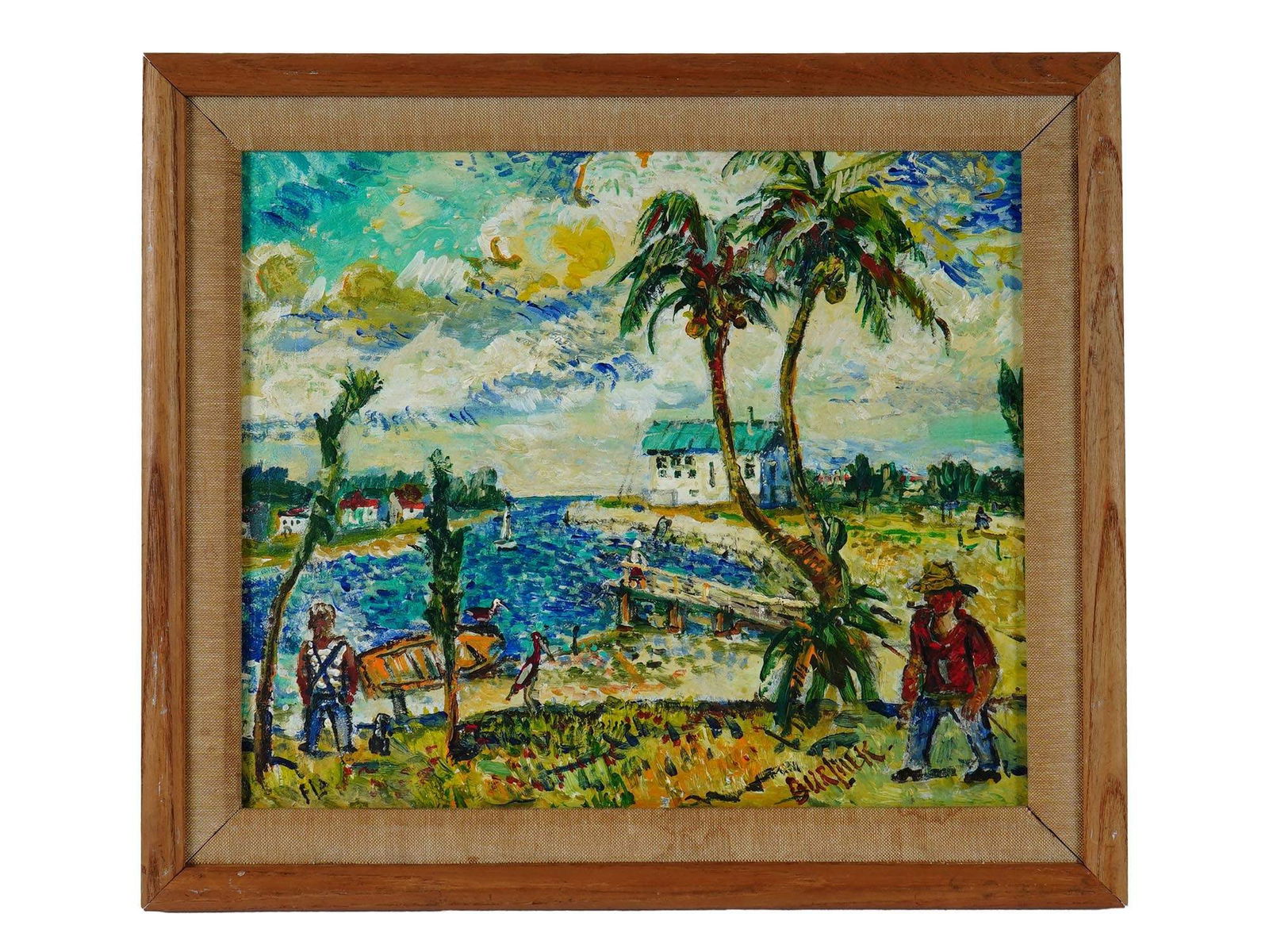 RUSSIAN LANDSCAPE OIL PAINTING BY DAVID BURLIUK (1 of 5)