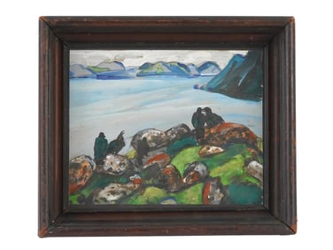 ATTR NICHOLAS ROERICH LANDSCAPE GOUACHE PAINTING