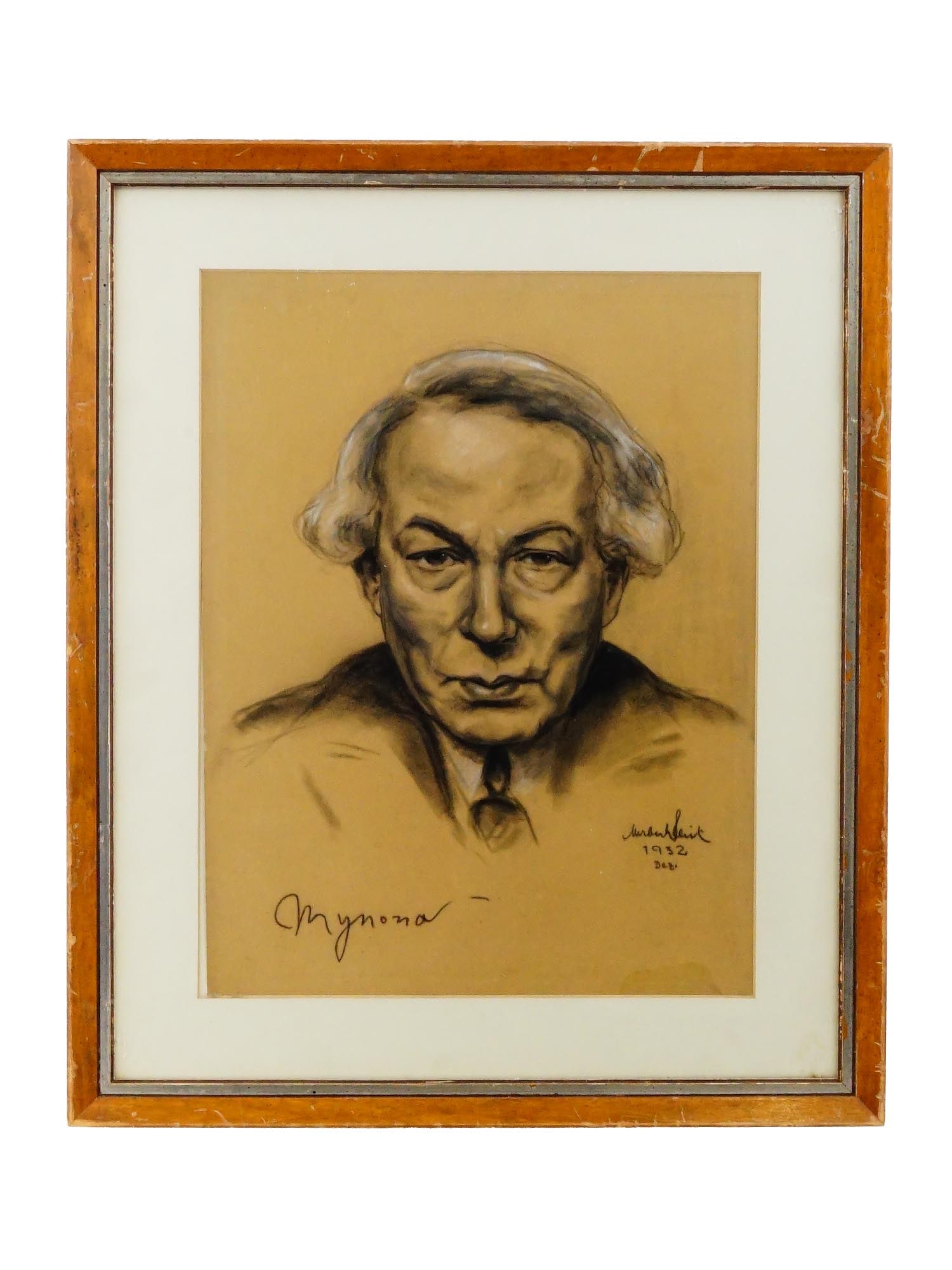 HERBERT FEIST GERMAN PORTRAIT CHARCOAL PAINTING (1 of 6)