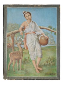 INDIAN SCHOOL PAINTING SIGNED DHURANDHAR