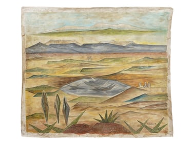AFTER JEHANGIR SABAVALA INDIAN LANDSCAPE OIL PAINTING