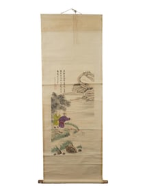 ATTR TO SHEN ZHOU CHINESE HANGING SCROLL PAINTING